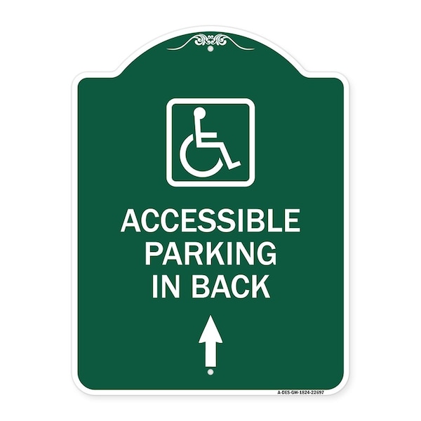 W/ NY Approved Isa Accessible Parking on Up Arrow W/ Graphic Alum Sign, 18" x 24", GW-1824-22697